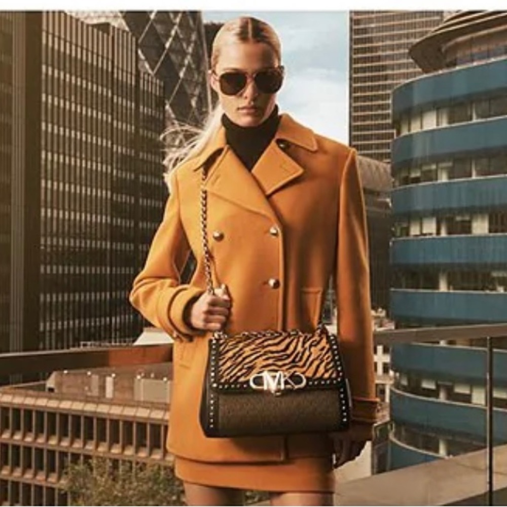 Michael Kors, wool, notched, lapel, long sleeve, peacoat, BRAND NEW, marigold